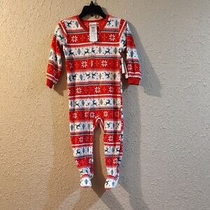 Gerber Red and White Nordic Footies One Piece NWT Size 18 Months